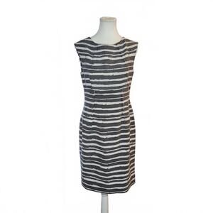 Ellen Tracy Women's Size 8 Black and White Striped Sheath Dress